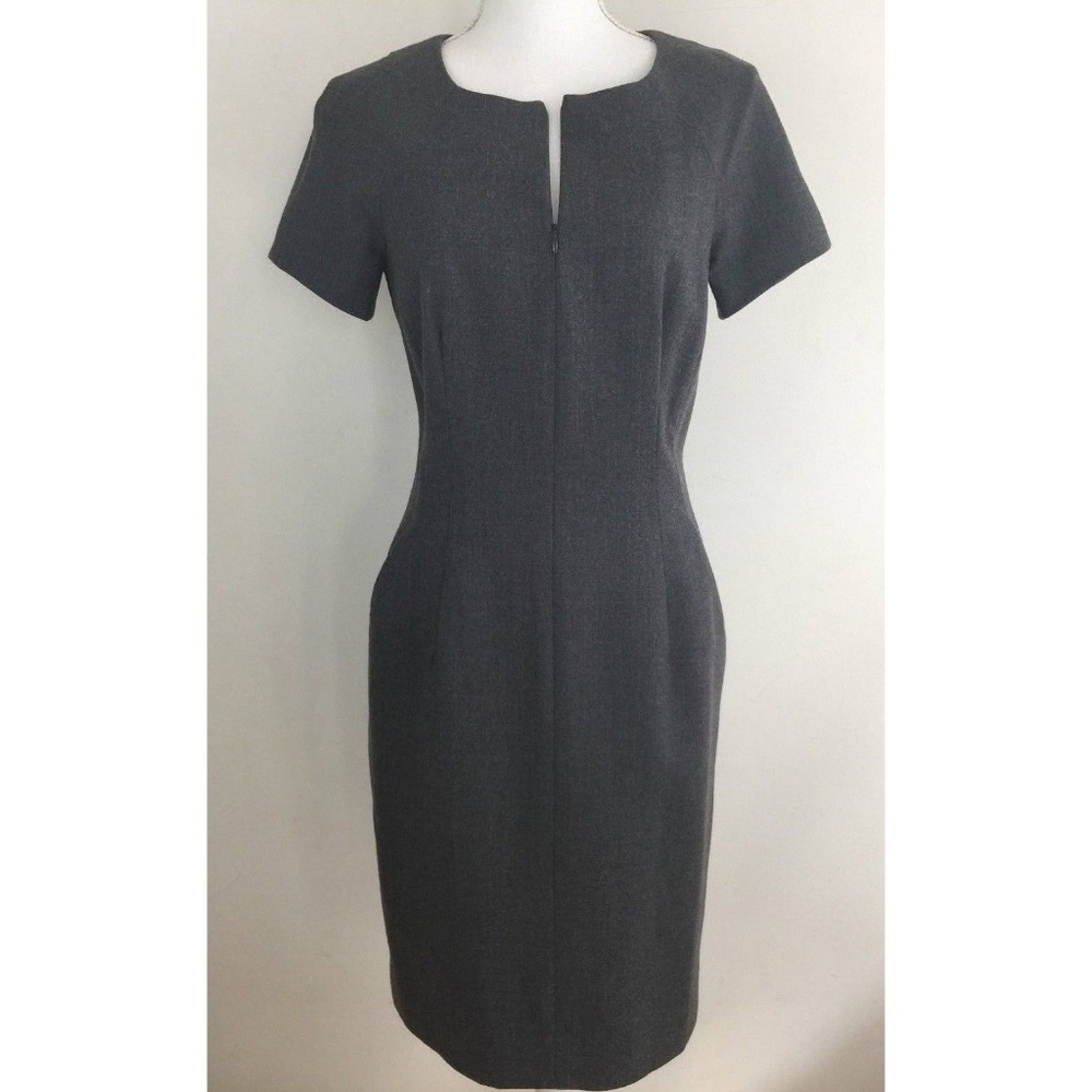 Eccoci Gray Women's Wool Blend Fully Lined Dress